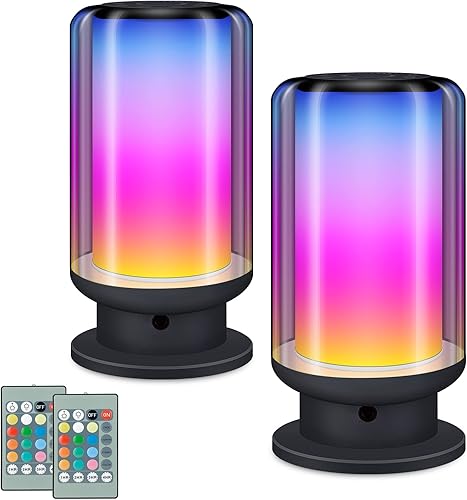 HONGUT Lámparas de mesa LED lámparas LED regulables para mesita de noche lámparas de noche recargables con cambio de color lámpara de escritorio