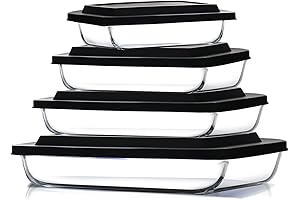 Eatex 4-Pack Glass Pans for Baking