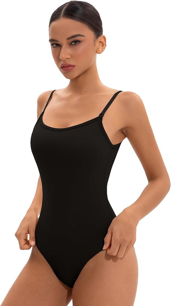 Women's Ballet Backless Neck Tank Leotard, Dance Removable Camisole Leotard