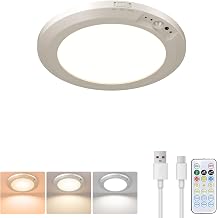 Rechargeable Motion Sensor Ceiling Light, 7Inch 6000mAh Battery Operated | LED Ceiling Lamp with Remote, Magnetic, Cordless, Dimmable Sensor Lights for Indoor Shed Bathroom Bath Porch Stairs Garage