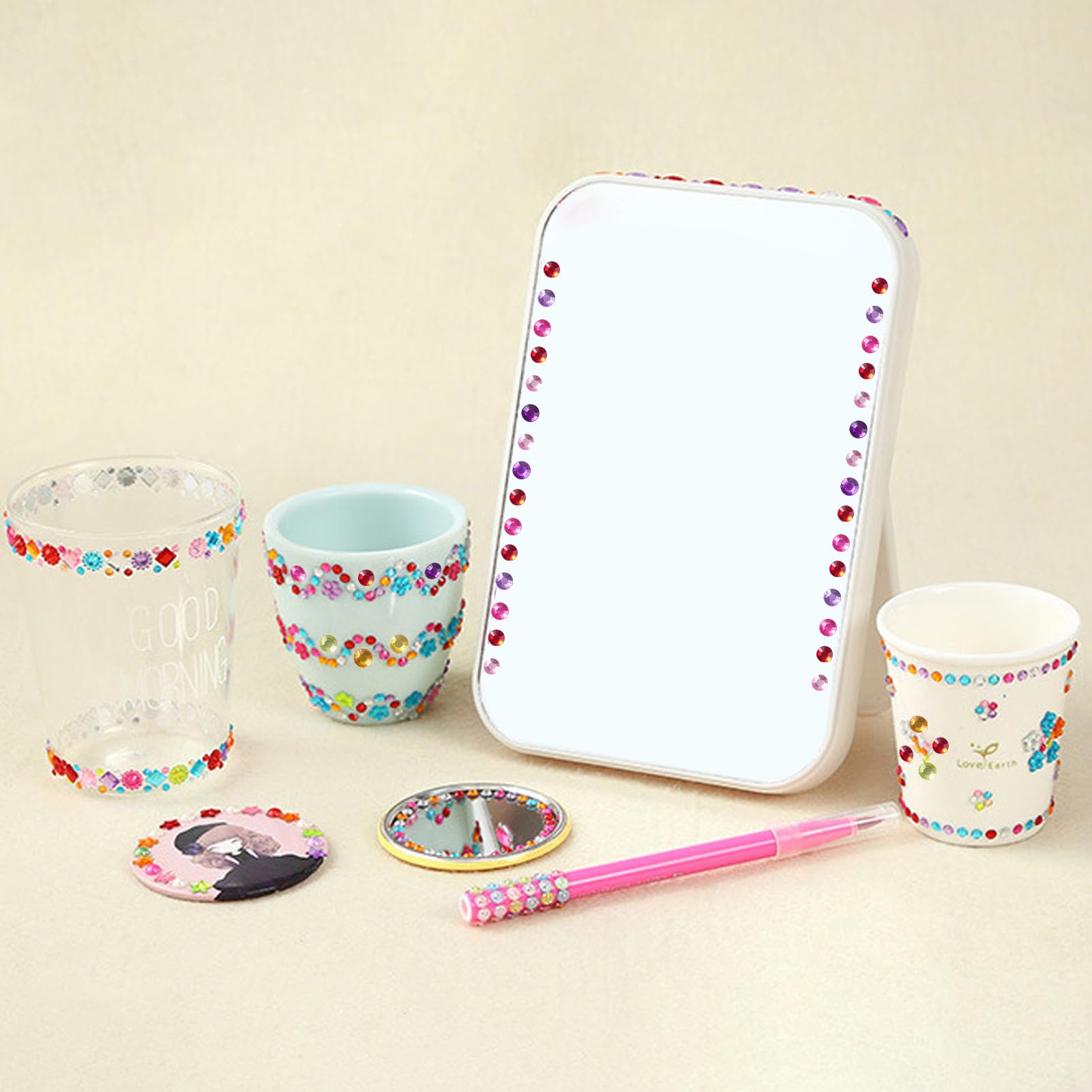 2025 New Gradient Self-Adhesive Gem Stickers, 3120pcs, 6mm, 6 Colors (Gradient)