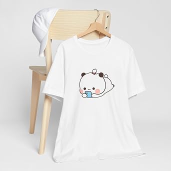 Bubu Using Phone Lying on The Ground T-Shirt Bubu and Dudu Unisex Jersey Short Sleeve Tee
