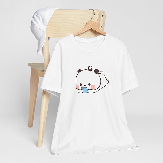 Bubu Using Phone Lying on The Ground T-Shirt Bubu and Dudu Unisex Jersey Short Sleeve Tee