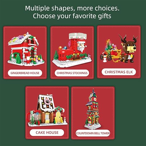 Miniatura 5 de Lingxuinfo 1084 piezas de bloques de construcción de torre de reloj de cuenta regresiva de Navidad kit de modelo de torre modular de Navidad juguete