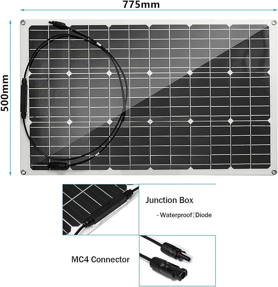 Kit pannello solare da 1000 W, 2 pezzi, 500 W, pannello solare flessibile Off Grid System 18 V, modulo monocristallino fotovoltaico, con doppie porte USB