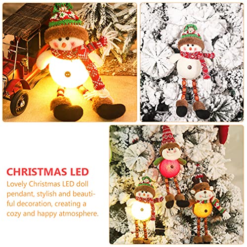 STOBOK Bonecos de Pelúcia de Natal Com Luzes LED Sentado Papai Noel Boneco Rena Mesa Lareira Pratele