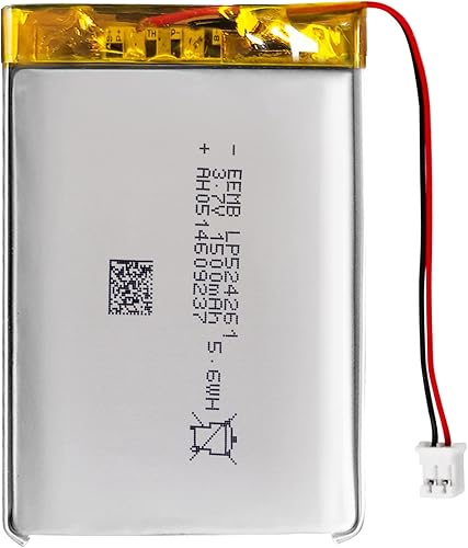 Miniatura 8 de EEMB 3.7V Lipo Batería 950mAh 533450 Batería de iones de polímero de litio Batería recargable de polímero de iones de litio con conector JST
