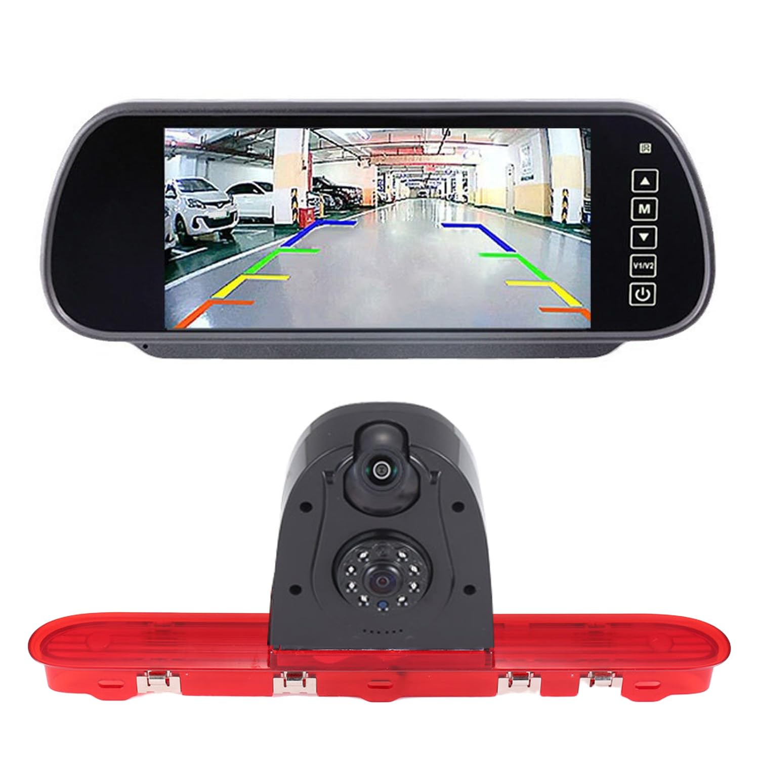 HD IP68 1280 pixels - Double caméra de recul - Aide au stationnement - Avec angle réglable - Remplacement pour Citroën Jumpy/Spacetourer/Peugeot Expert/Traveller/Toyota Proace (caméra de recul +