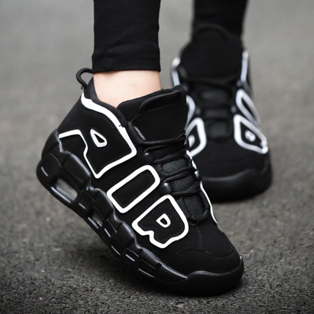 Sneaker Herren Damen Retro Skateboardschuhe Laufschuhe Turnschuhe mit Luftpolster Walkingschuhe Studenten Anti-Rutsch leichter Jungen Mädchen Basketballschuhe modisch Sportschuhe (Schwarz 2,42)