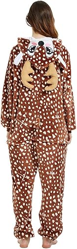 Miniatura 4 de ANBOTA Disfraz de Reno de Ciervo para Adultos, Mujeres y Hombres, Pijama de Halloween, Ciervo