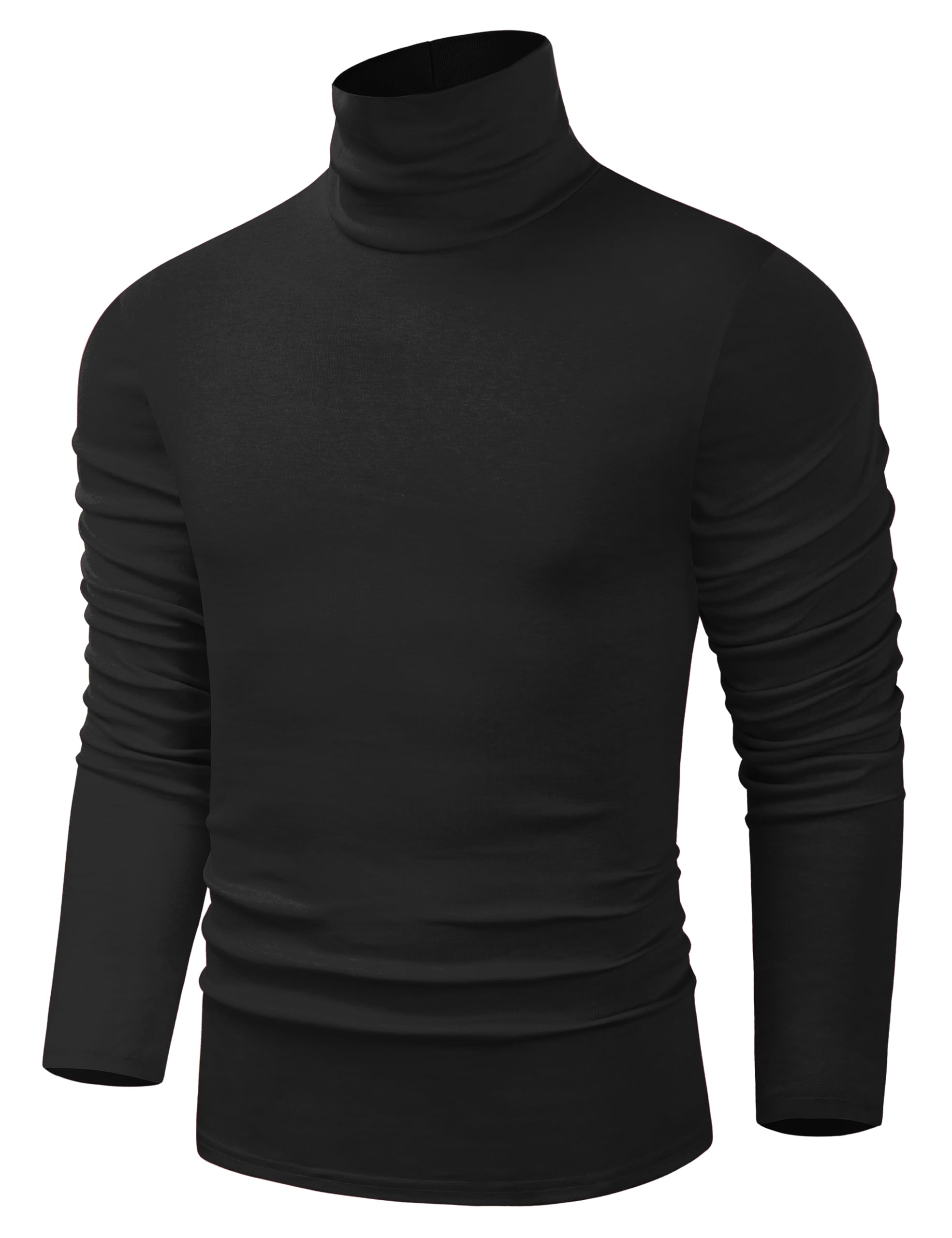 TAPULCO Men Turtleneck Long Sleeve Knitted Pullover Basic Slim Fit Casual Soft Comfy T Shirts