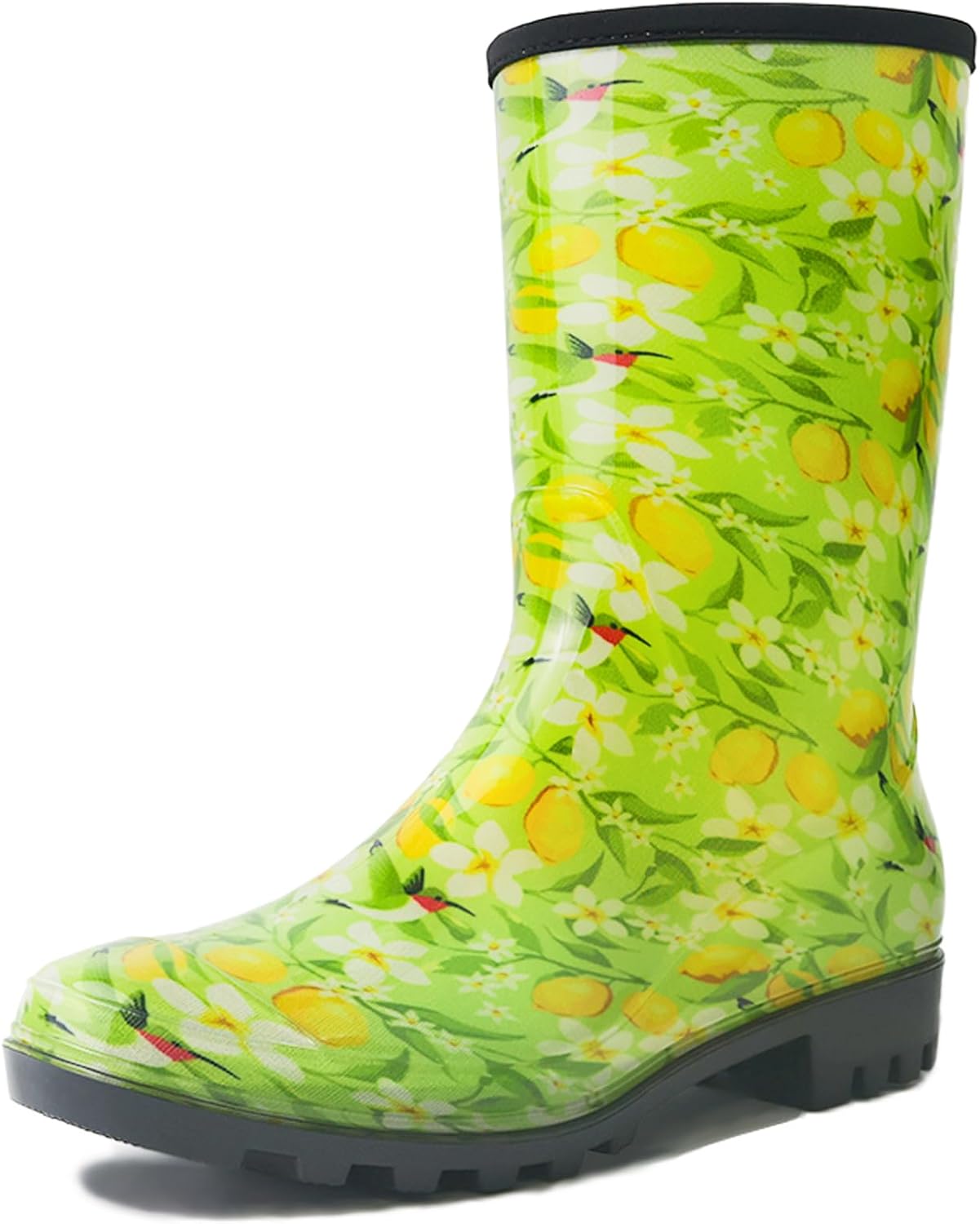 landchief Women's Waterproof Mid-Calf Garden Rain Boots - All-Season Lightweight Mud Boots with Cushioned Comfort Insole for Gardening, Hiking & Farming