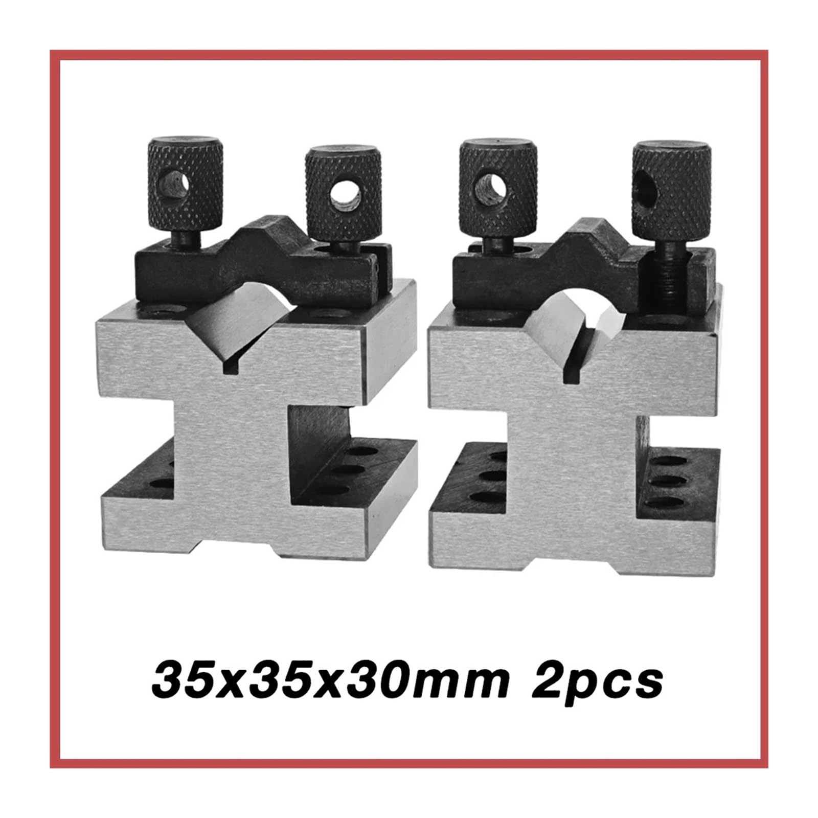 Produkty Kalibracyjne Para uziemień bloku V z zestawem zacisków Precyzyjnie dopasowana para Precyzyjny miernik 90° dla mechanika Wielozadaniowy pomiarowy(35x35x30 2pcs)