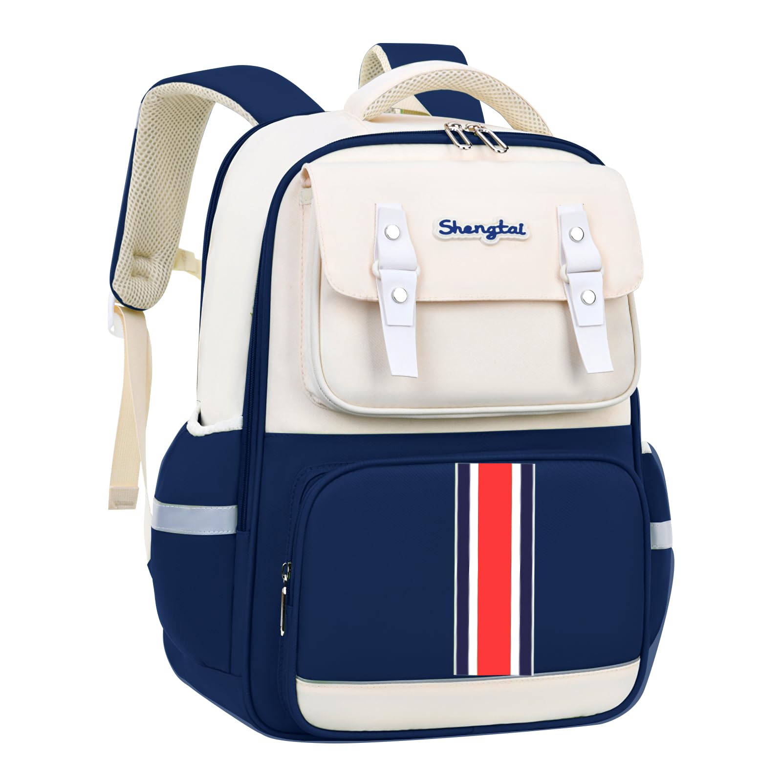 Amythe Sac à Dos Garçon Ergonomique Primaire,Cartable Enfant Scolaire avec Ceinture Poitrine, Sac Ecole Imperméable pour CP CE 6 à 10 ans-Bleu