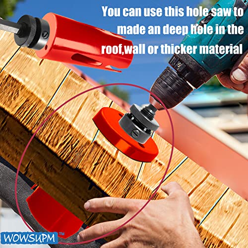 WOWSUPM 1-3/8” Deep Carbide Tipped Hole Saw for Thick Wall Roof 6.6” Cutting Depth for Multiple Purpose Hardy Plank Wood MDF Soft Wall Tile by wowsupm - Used condition - Image 4