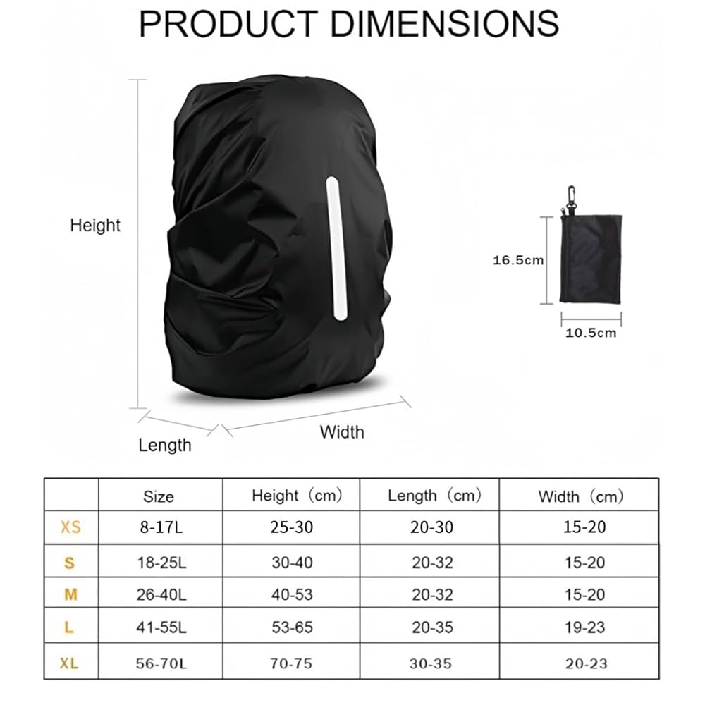Reflective Waterproof Backpack Rain Cover - High Visibility & Rainproo