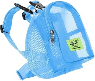 Dog Harness with Backpack, Adjustable Dog Backpack Harness for Small Medium Dogs, Mesh No-Pull Breathable Backpacks for Traveling, Hiking(Blue)