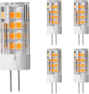 OLÉ Lighting G4 LED Bulbs 3W Warm White LED Light Bulb 2700K 300LM G4 LED Bulb 12V 360° Beam Angle No Flickering Not Dimmable Energy Saving G4 Bulb (5 Packs)
