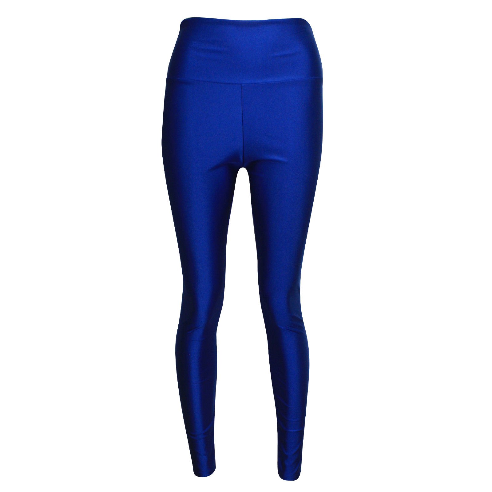 Girlzwalk Women's Royal Blue ® High Waisted Disco Shiny Wet Look Leggings