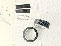 Vista 4 de Juego de 10 rollos de cinta Washi de rejilla negra de 33 pies y 3/5 pulgadas de ancho, cintas adhesivas para manualidades, planificadores de álbumes