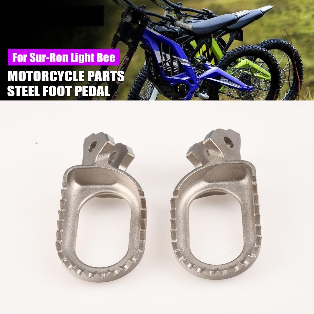 przednie kierowcy Pasuje do Surron Light Bee SX akcesoria motocyklowe terenowe pedał nożny ze stali nierdzewnej szerokie pedały motocyklowe