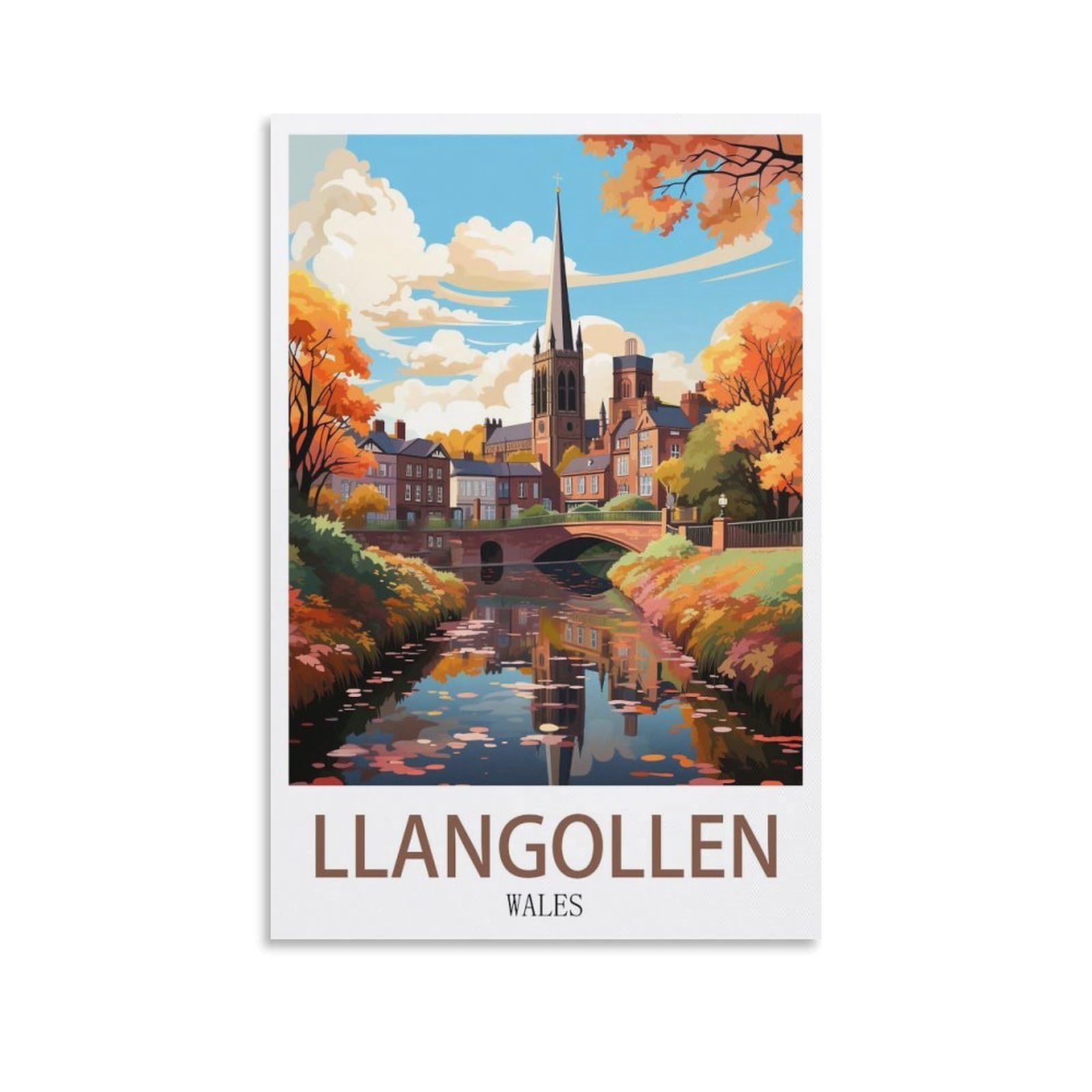 Ezmlfa S048 5D Diamond Painting Kits For Adults,Llangollen Wales,For Adults Beginners Of All Ages, Round Full Drill Arts And Crafts Gems Home Wall Decor 30X40cm