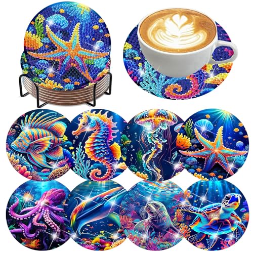 Dessous de verre peinture diamant pour protéger table salon