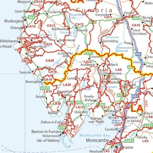 Lake District Postcode Map Amazon.com: Xyz Maps Uk White Background Postcode District Wall (D11) - 47"  X 66.25" Rolled Canvas Wall Map : Office Products