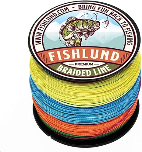 FISHLUND Línea de pesca trenzada, trenza de línea de pesca resistente al color, fuerte, suave, redonda, sensible, línea trenzada de libra de prueba