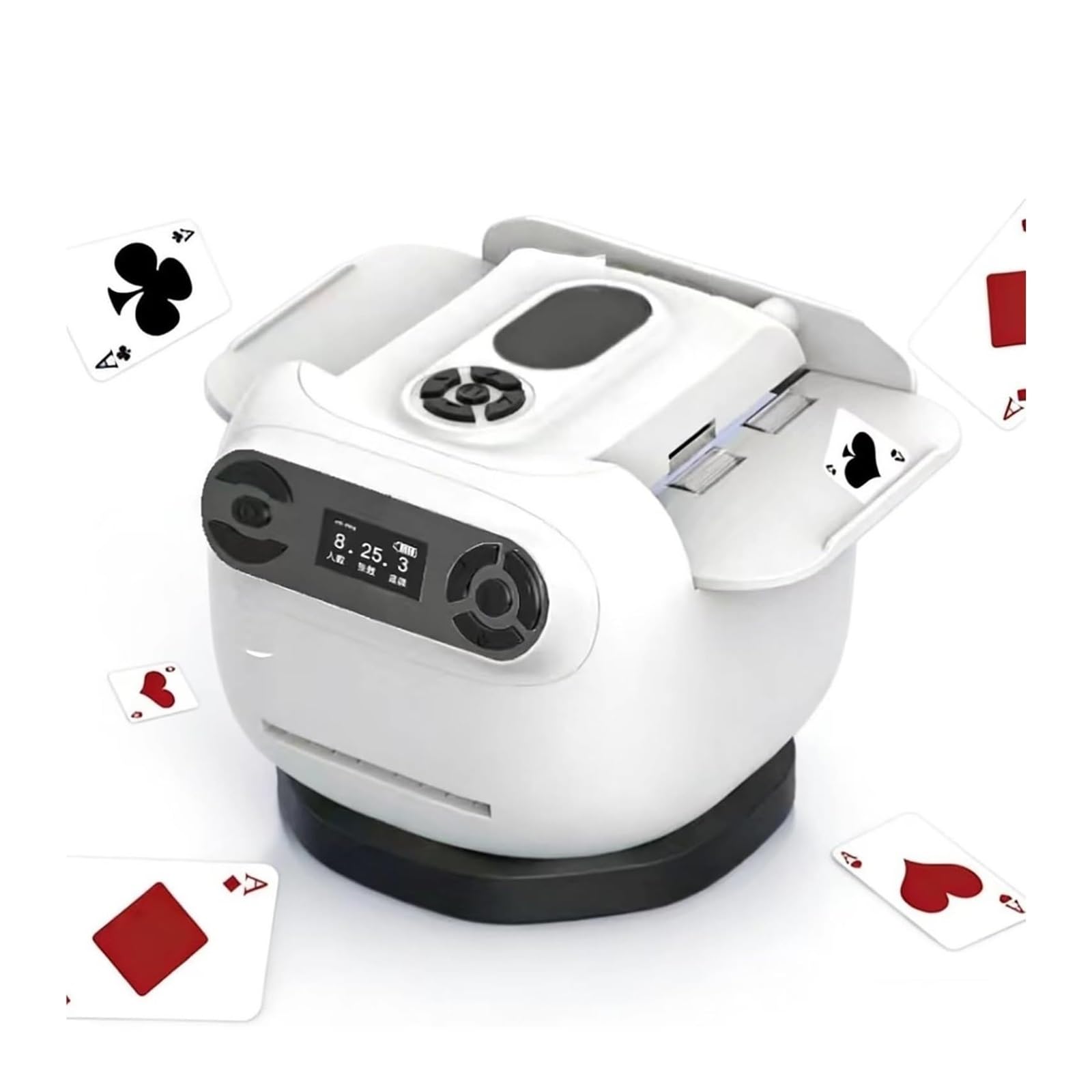 Shuffler automatico di carte e dealer, macchina da poker elettrica 2 in 1 per 8 giocatori, auto-shuffling con display LCD per riunioni di famiglia