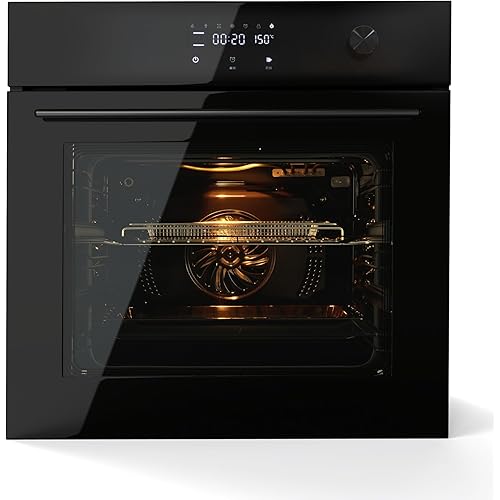 Garvee 24 Inch Built-In Single Wall Oven, 2.5 Cu.Ft Electric Oven with Touch & Mechanical Knob Control, 8 Modes, 3000W, ETL Certified, Black