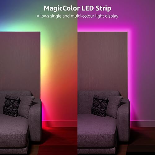 Miniatura 2 de Lepro Tira de luces LED, tira de luz MagicColor con sincronización de música de 50 pies con control remoto, regalos de San Valentín para hombres y