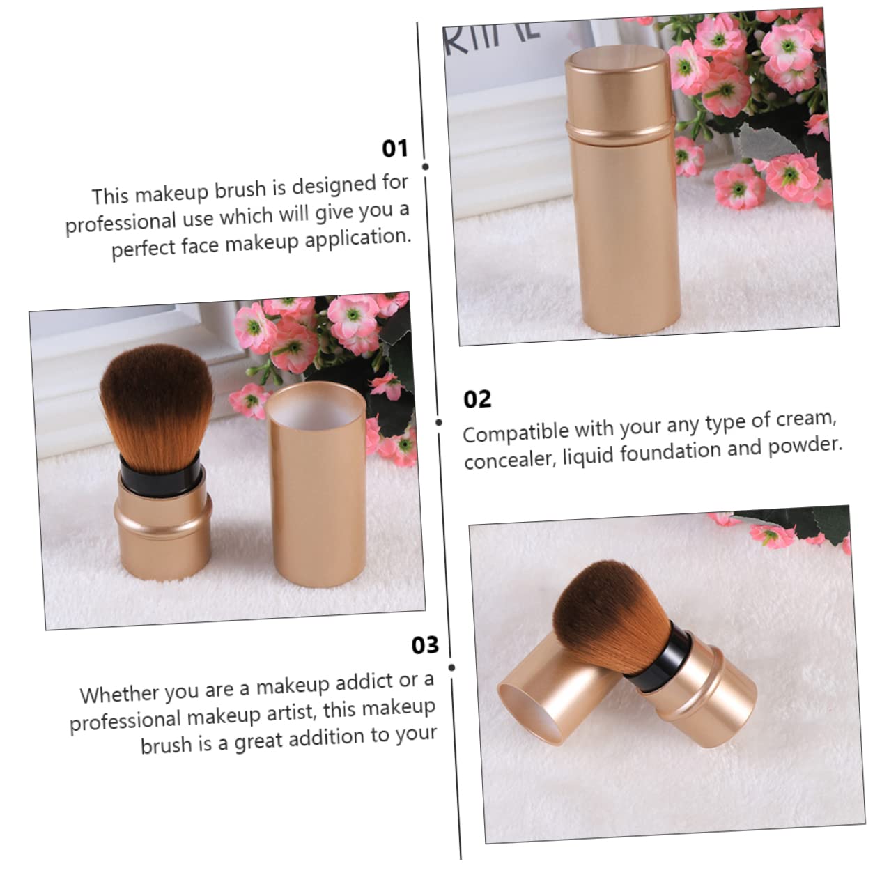 Housoutil 9 Pz Pennello per fondotinta pennello da trucco pennello per il trucco in crema pennello blush forniture per il trucco applicatore di fondotinta portatile spazzola