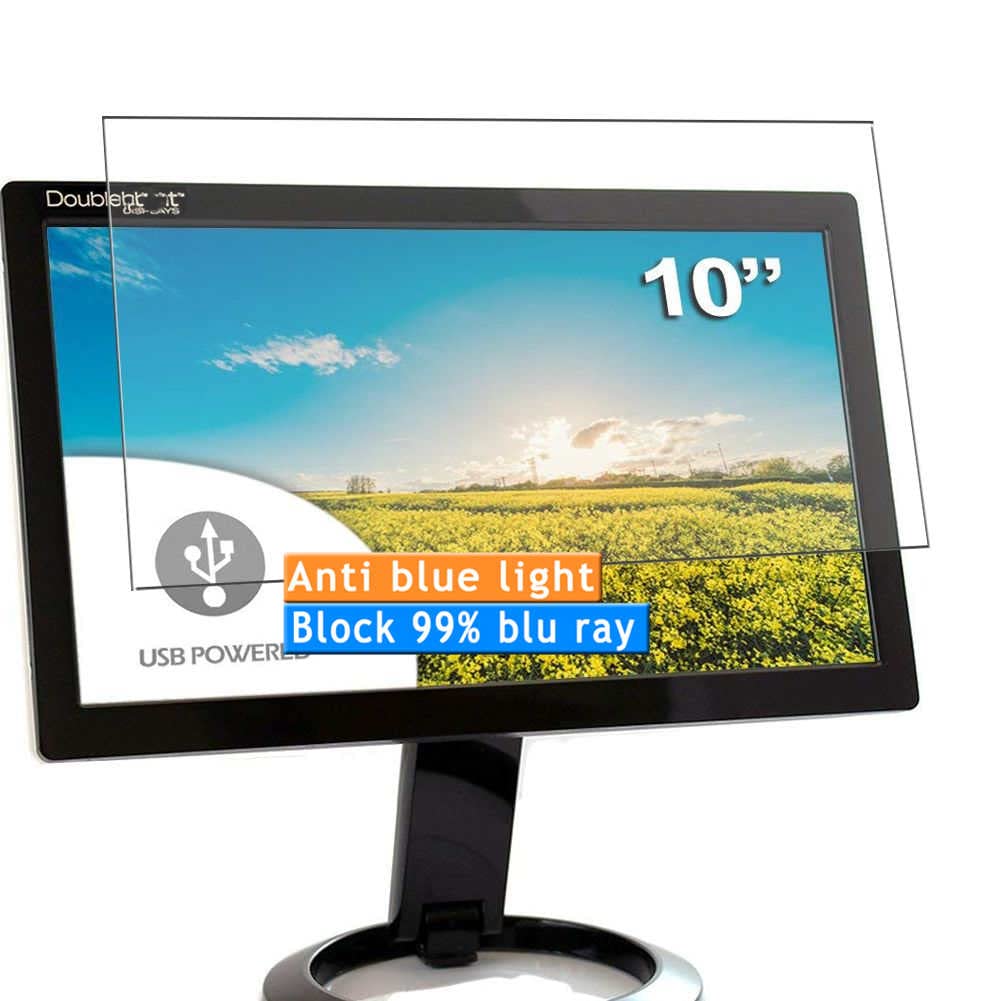 2-Pack Anti Blue Light Screen Protector, compatible with DoubleSight DS-10UT / DS-10U 10.1" Monitor TPU Film Protectors Sticker [ Not Tempered Glass ]