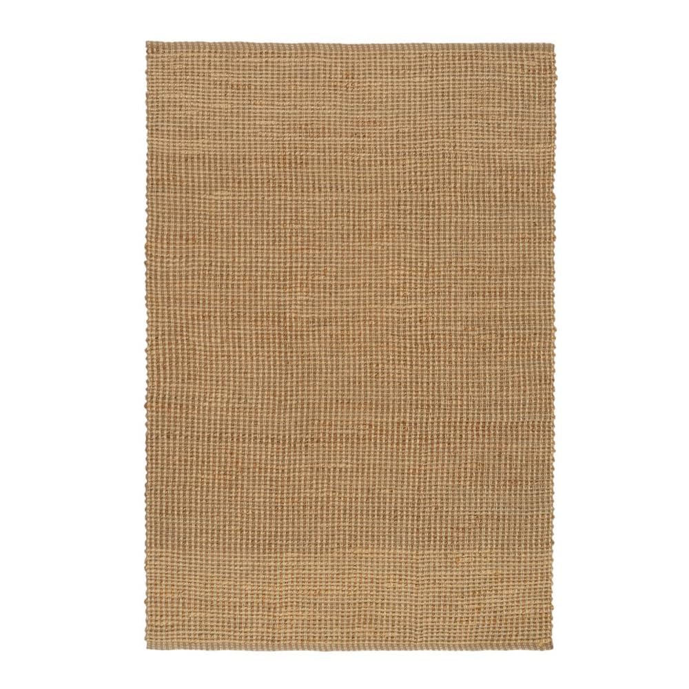 LOLAhome Alfombra Rectangular de Yute de Color Natural | Alfombra 100% Fibra de Yute, Trenzado a Mano para Salón, Comedor, Dormitorio y Pasillo de 200x140 cm