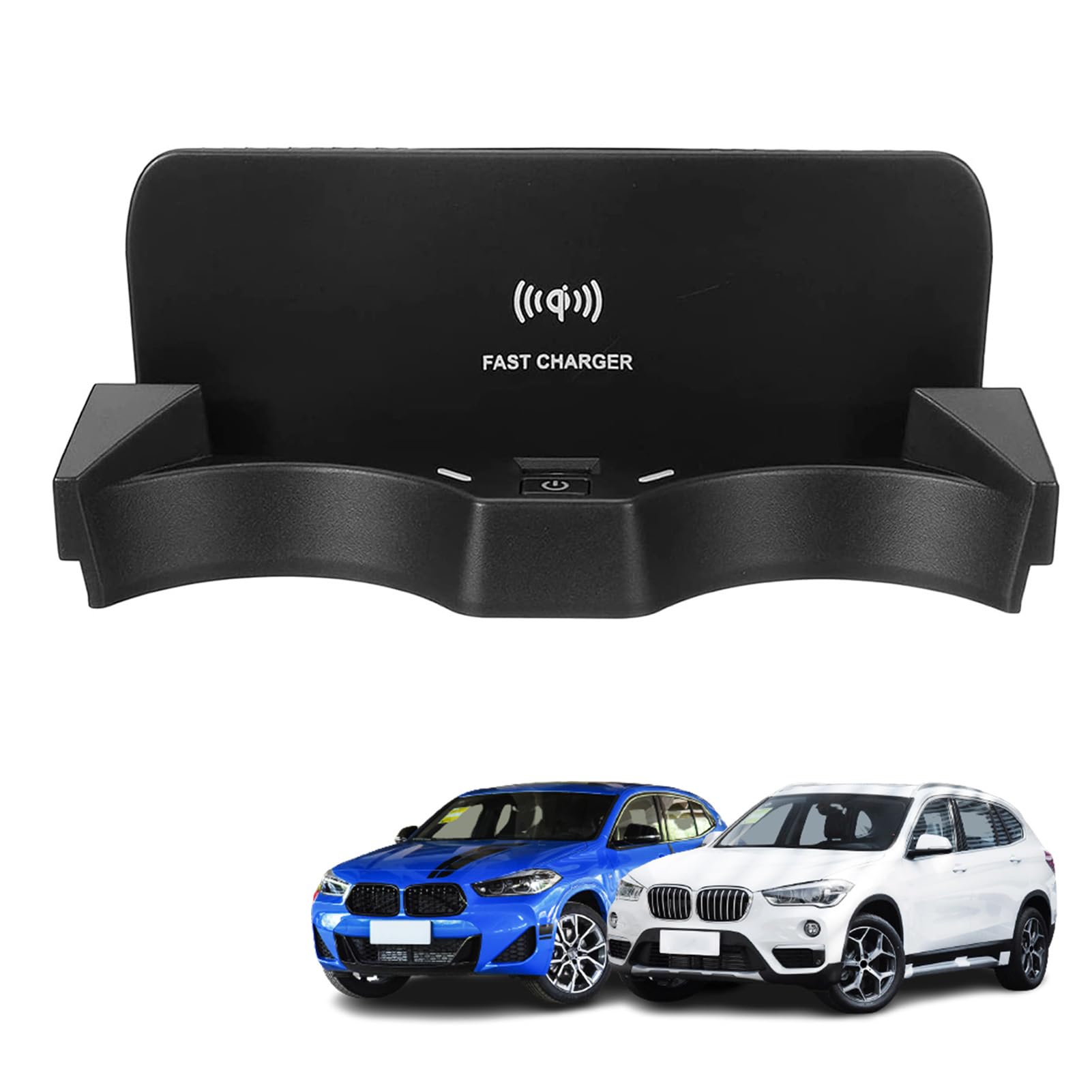 Nowa Bezprzewodowa ładowarka Samochodowa dla BMW X1/X2 (2020-2021),Podkładka Do Szybkiego Bezprzewodowego ładowania Mocy 15W,Bezprzewodowa ładowarka Konsoli środkowej dla Telefonów Z QI