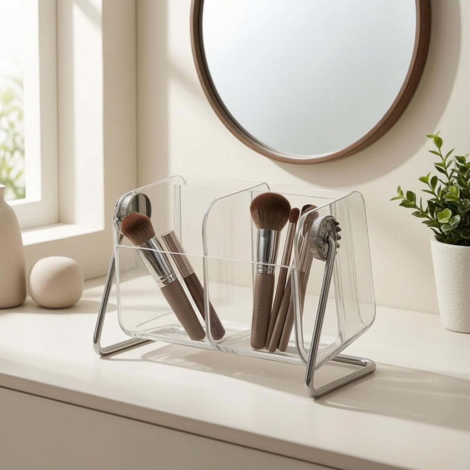 2 Piezas Organizador Acrílico Multifuncional Organizador Maquillaje Resisn para Tocador