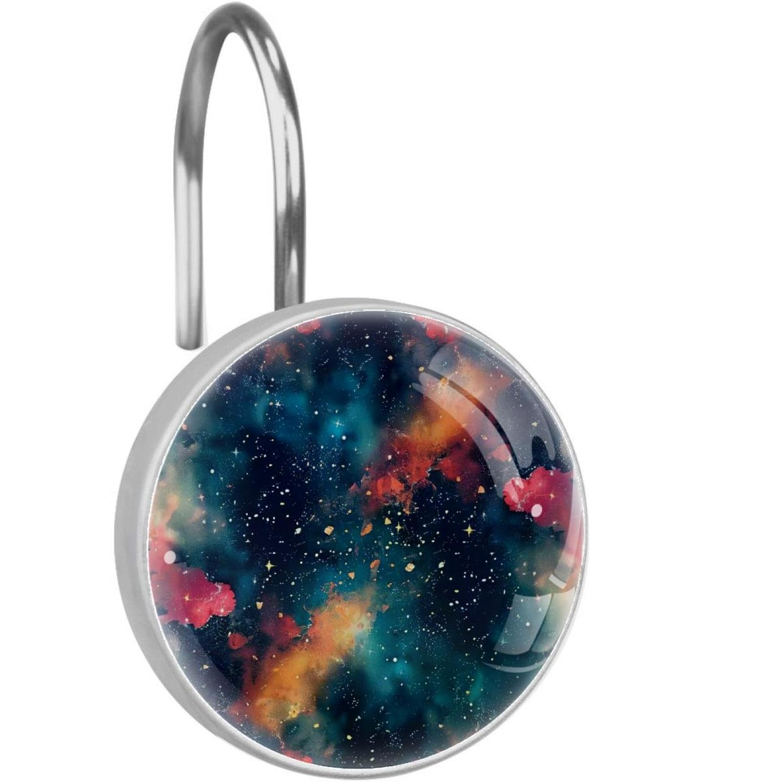 Anillos para cortina de ducha anticaídas con ganchos decorativos de cristal para baño y hogar