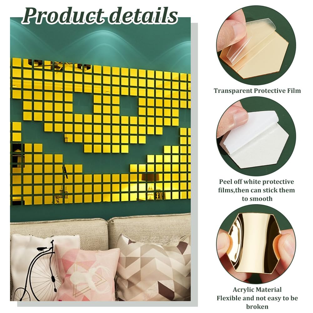 PH PandaHall 100pz Piastrelle Mosaico Autoadesive Specchiate 50x10mm Specchi Artigianali Mosaico Specchio Adesivi Per Abbellimenti Artigianato Creazione Di Decorazioni Per La Casa - 7