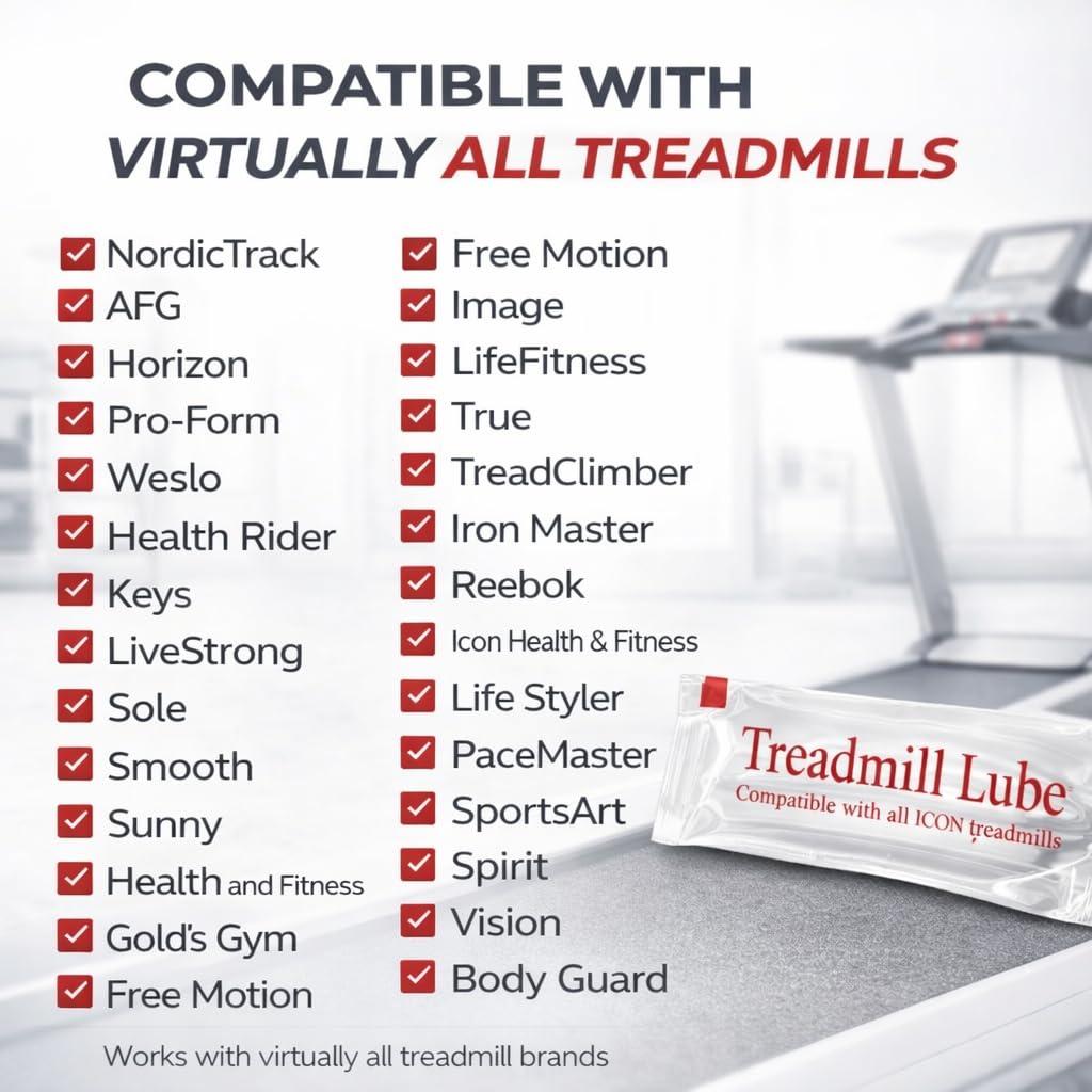 Treadmill Lubricant for Belt - 100% Silicone Treadmill Lube, Easy to Apply, Formulated for All ICON Treadmills - 0.5 oz (10 Pack)