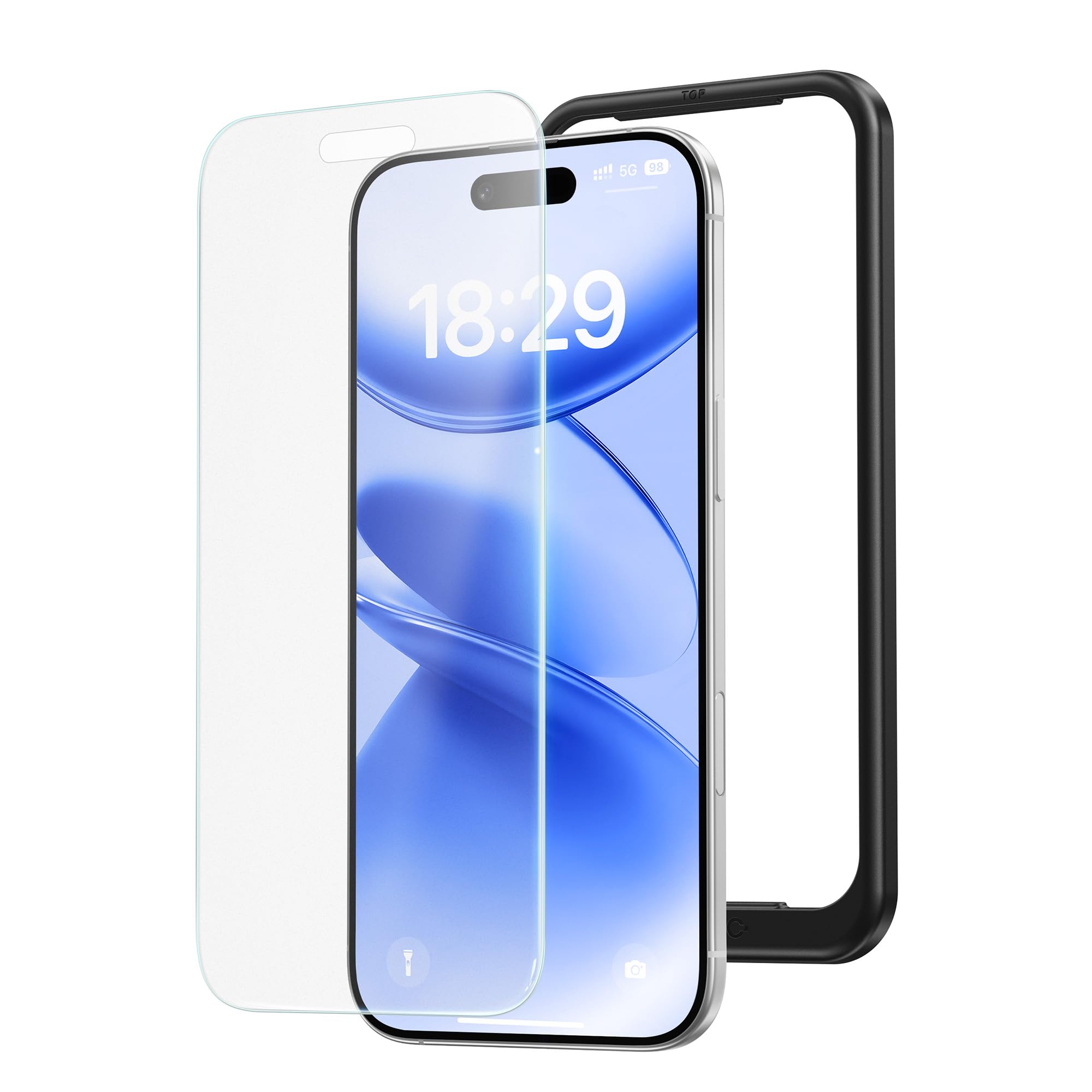 NIMASO アンチグレア iPhone 14 Pro 用 ガラスフィルム 保護フィルム 強化ガラス 反射防止 指紋防止 サラサラ タッチ感 耐衝撃 1枚セット いPhone 14 Pro（6.1インチ）対応 NSP22H516