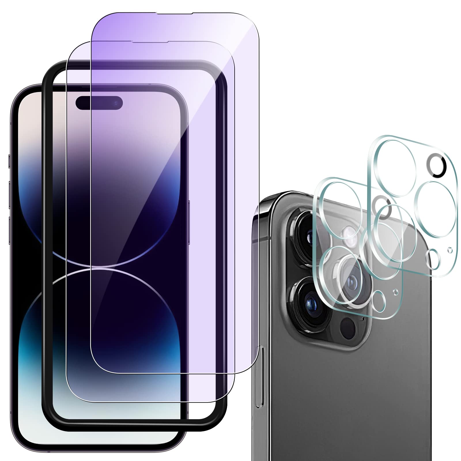 Amazon | 「4枚セット」iPhone14Pro Max 用 ガラスフィルム（2枚）+ 