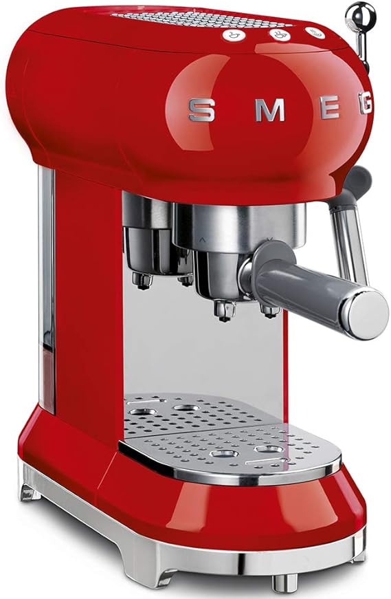 Smeg ECF01RDUK 50's retro style espresso coffee machine, stainless