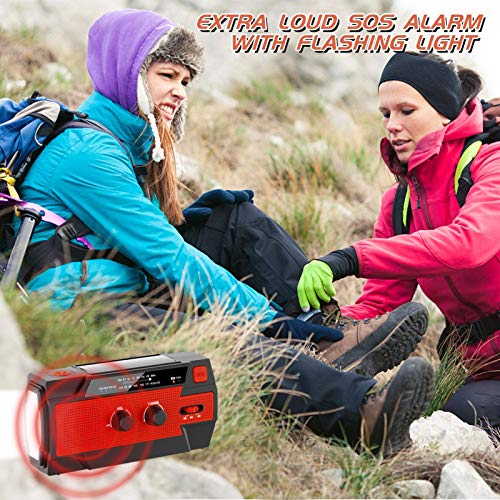 YIKANWEN Solar Radio,AM/FM Kurbelradio Tragbar USB Notfallradio mit 4000mAh Wiederaufladbare Batterie und Handkurbel… - Image 8