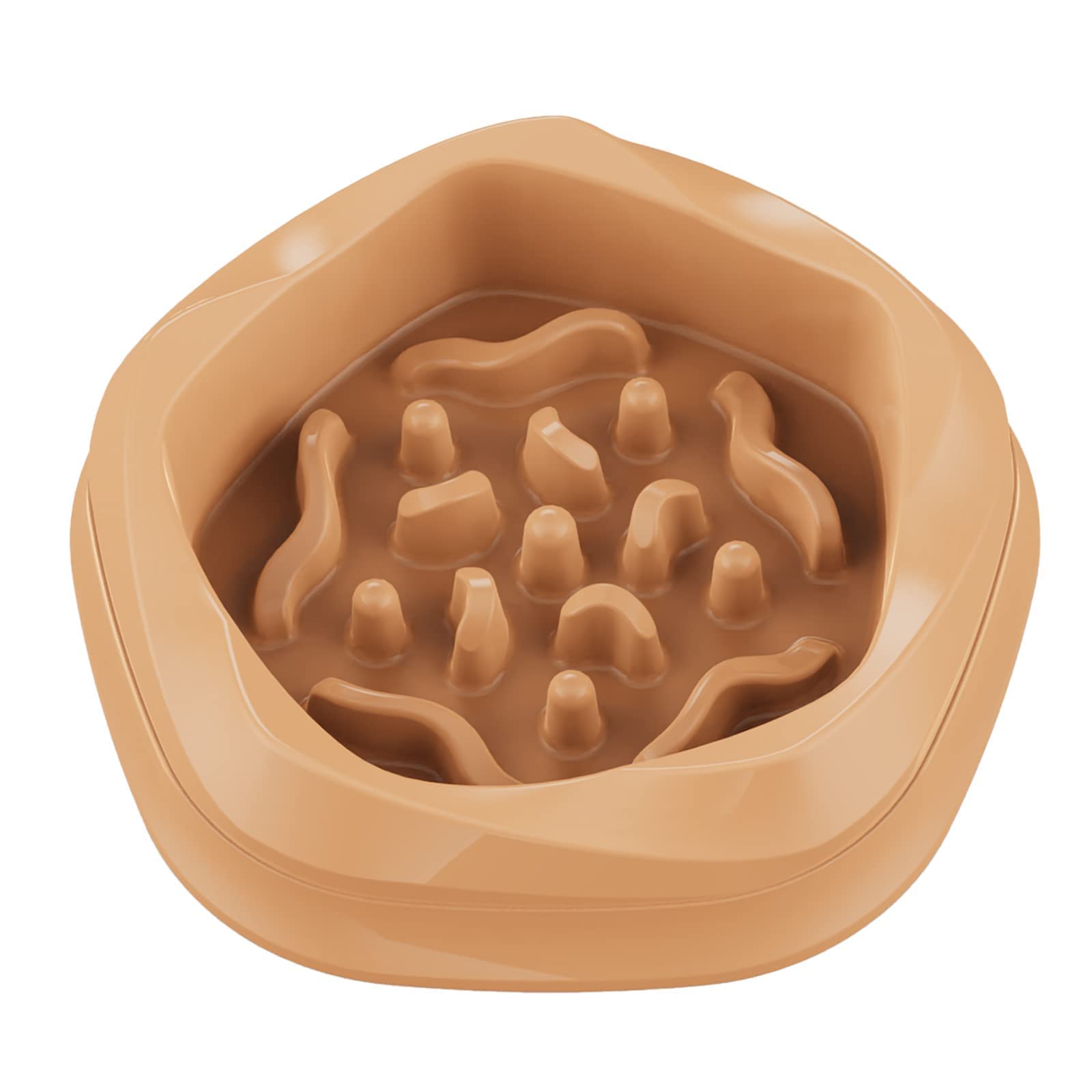 Comedero Perro Antivoracidad, Comedero Antideslizante y Antivoracidad para Gatos y Perros de Tamaño Pequeño (Naranja, 500 ml)