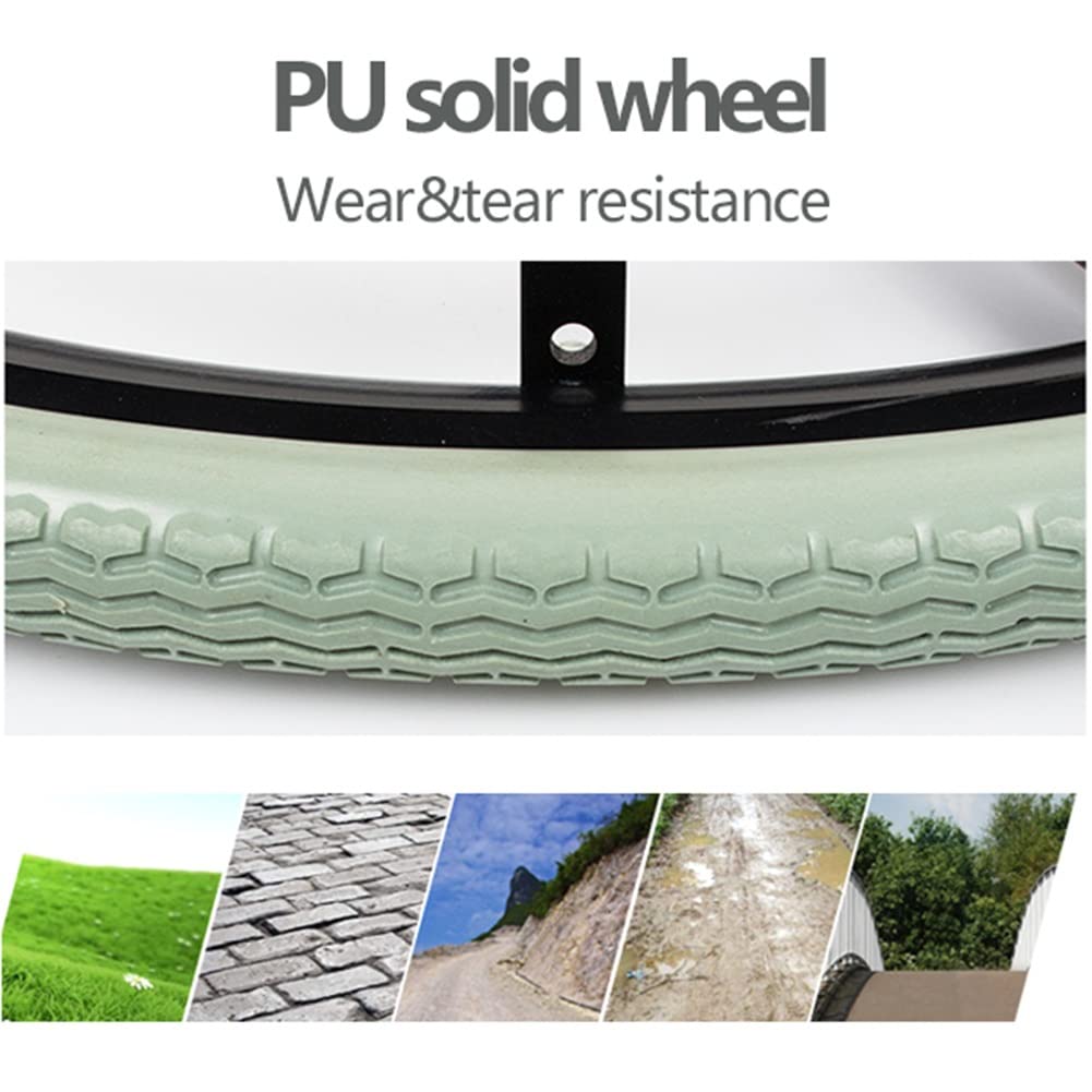 Ruedas Traseras de Repuesto de 24 Pulgadas para Silla de Ruedas (2), Ruedas Giratorias Sólidas de Pu para Silla de Ruedas, Buje Y Volante de Aluminio, Rodamiento de 17 Mm (11/16 ")/Gray/24 X