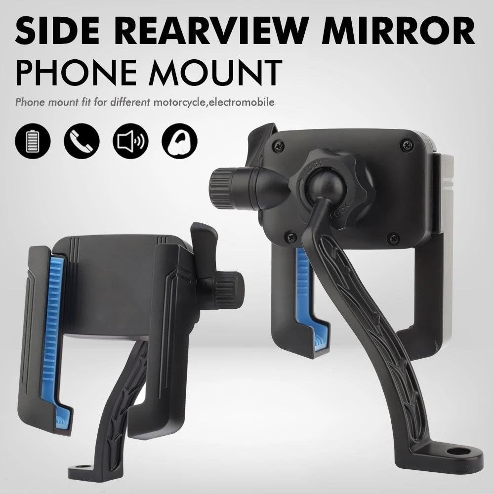 Supporto Telefono Bici Moto Universale Bracket GPS Per Smartphone Montaggio A Specchio Per 4-7 Pollici(NERO)