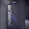 LED Light Shower Panel Tower System 5-in-1 Bathroom Shower Tower Column SUS304 Stainless Steel Rainfall & Waterfall Shower Head Massage Jet Tub Spout Handheld Shower brushed