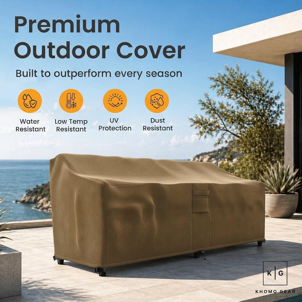 Outdoor Couch Patio Furniture Covers Waterproof Loveseat Cover Sofa Lounge Cover - Brown (76'' x 32.5''x 33")