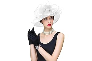Women's Kentucky Derby Church Dress Hat Wide Brim Leaf Flower Bridal Shower Hat